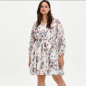 Torrid Floral Dotted Swiss Skater Dress